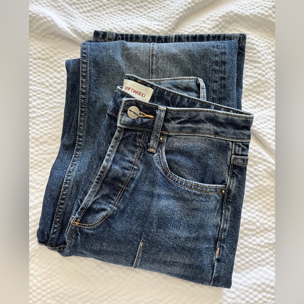 Driftwood High Rise Wide Leg Pin Tuck Jeans
